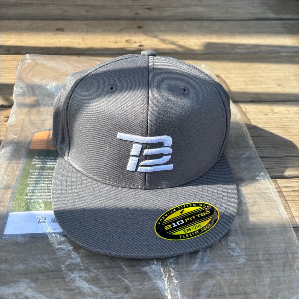 TB12 Gray Fitted Hat Tom Brady, Size: 6 7/8 - 7 1/4